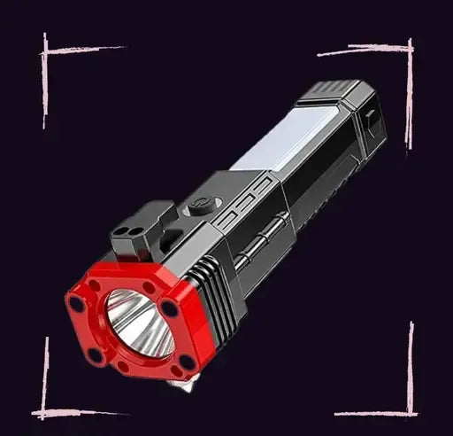 High-power Led Torch Light Rechargeable Flashlight And Multifunctional Tactical Hammer & Power Bank