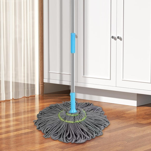 Extendable 90CM Twist Mop – 2-in-1 Rotatable Adjustable Floor Mop with Fine Fiber Fabric